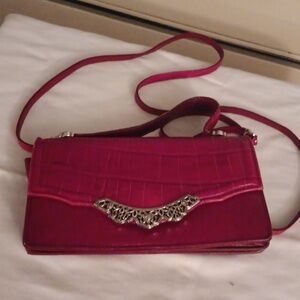 Deep red clutch purse